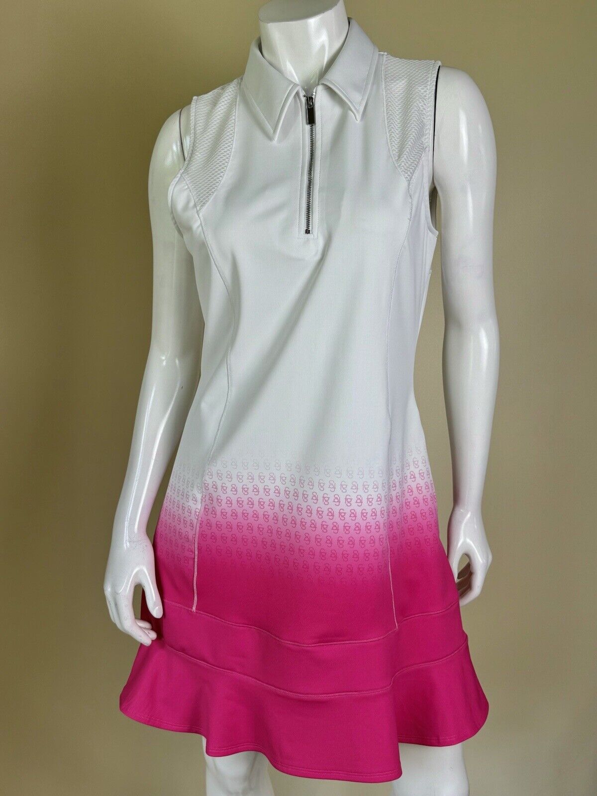 Fia Green California Sports Dress Women’s SZ M White Pink Golf Tennis. (74)