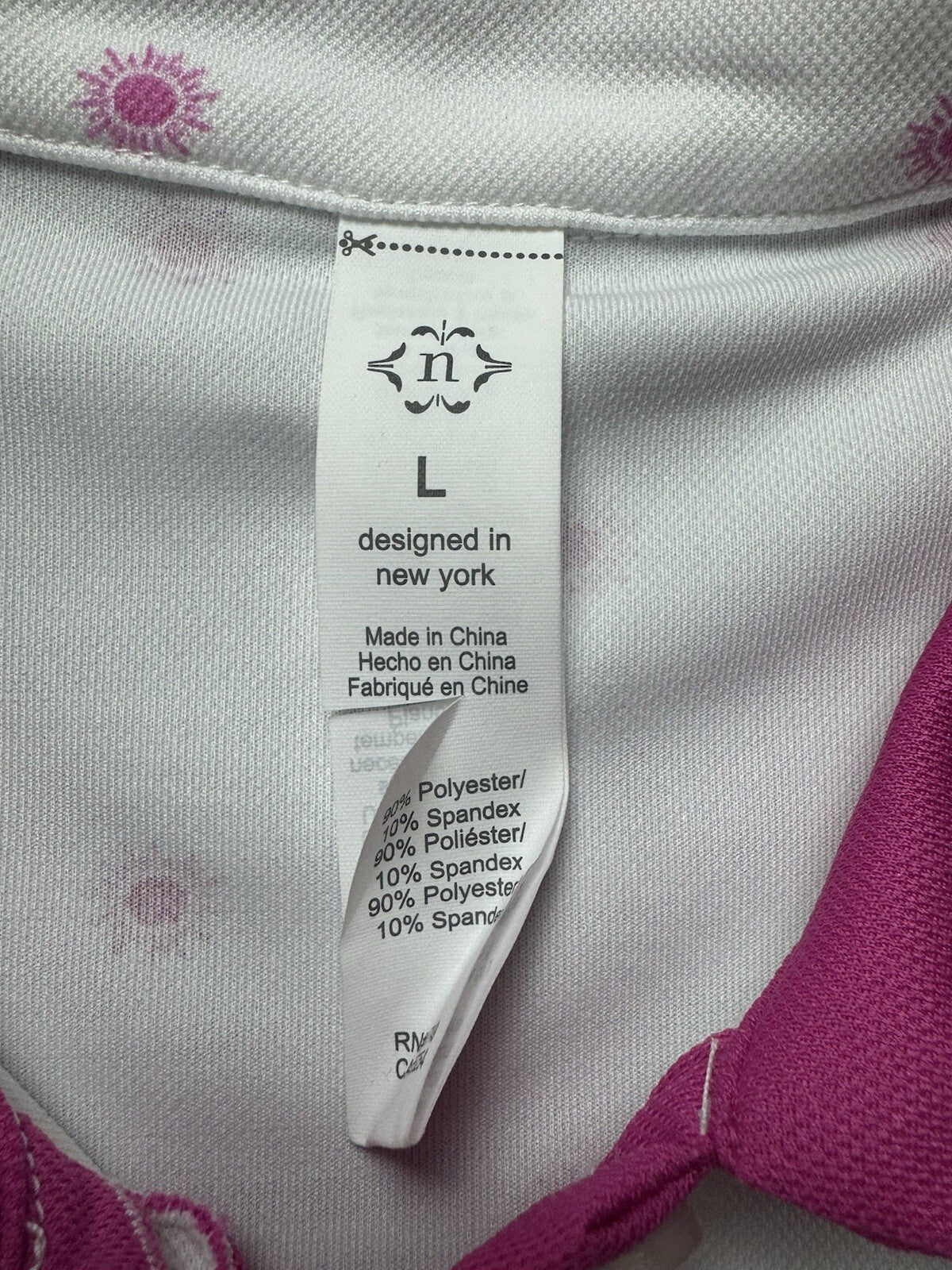 NANETTE LEPORE Pink White Dress Sz L (B.82)