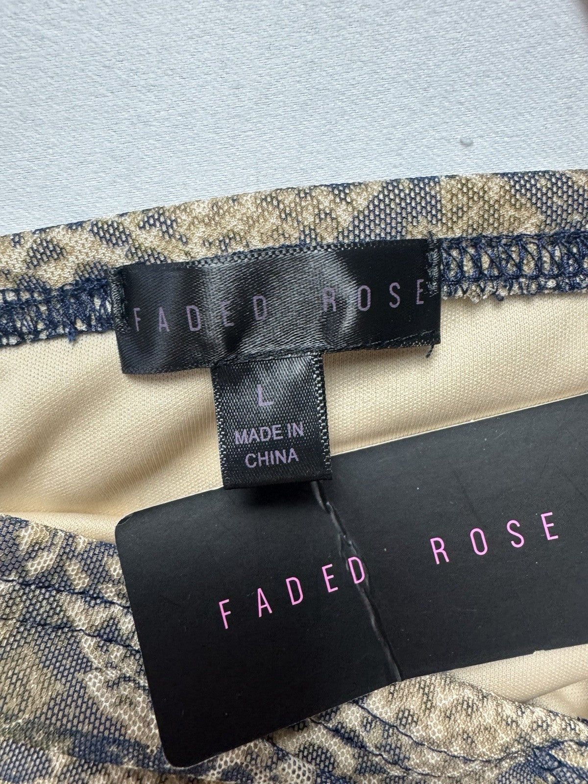 FADED ROSE Women’s Blouson Snake Print Dress Sz L.   (B.154)