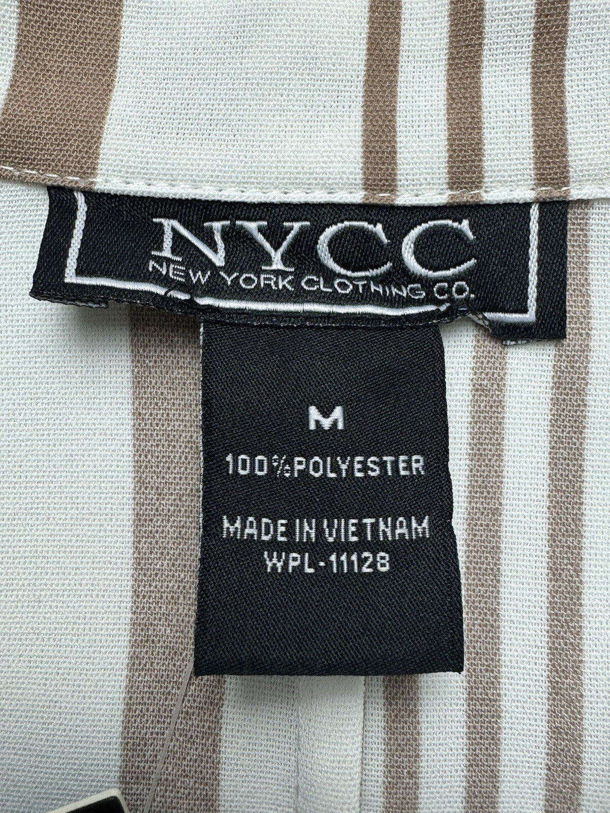 NYCC New York Women’s Striped Cardigan Tan Ivory Size M. (B.53)