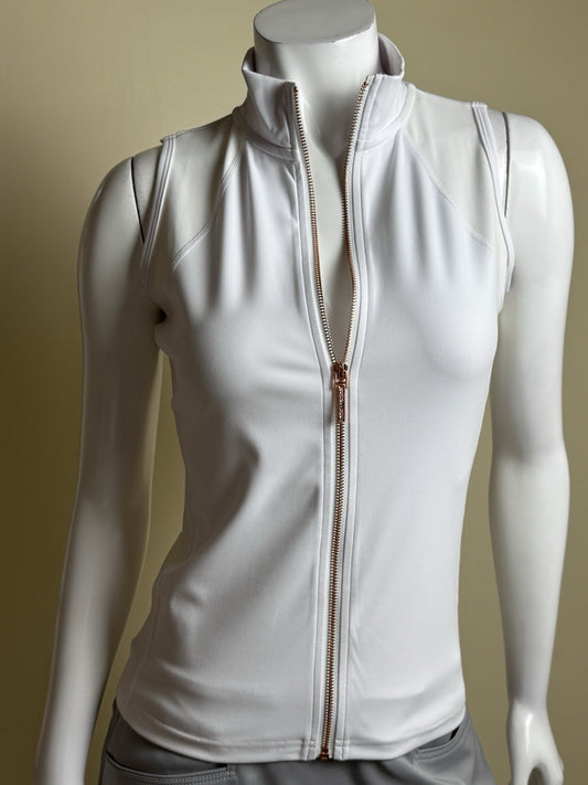 Calliope Women's Full Zip Vest Ivory Size M.      (B.070)