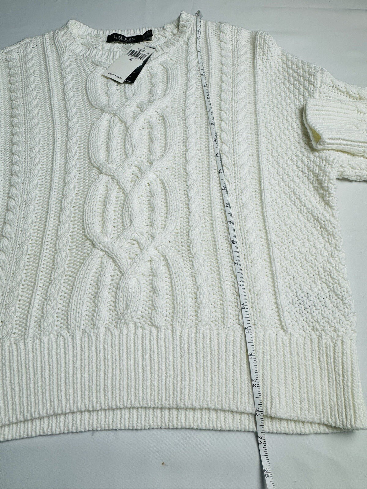$145 Lauren Ralph Lauren Women's Crochet Sweater Sz XL.  (B.91)