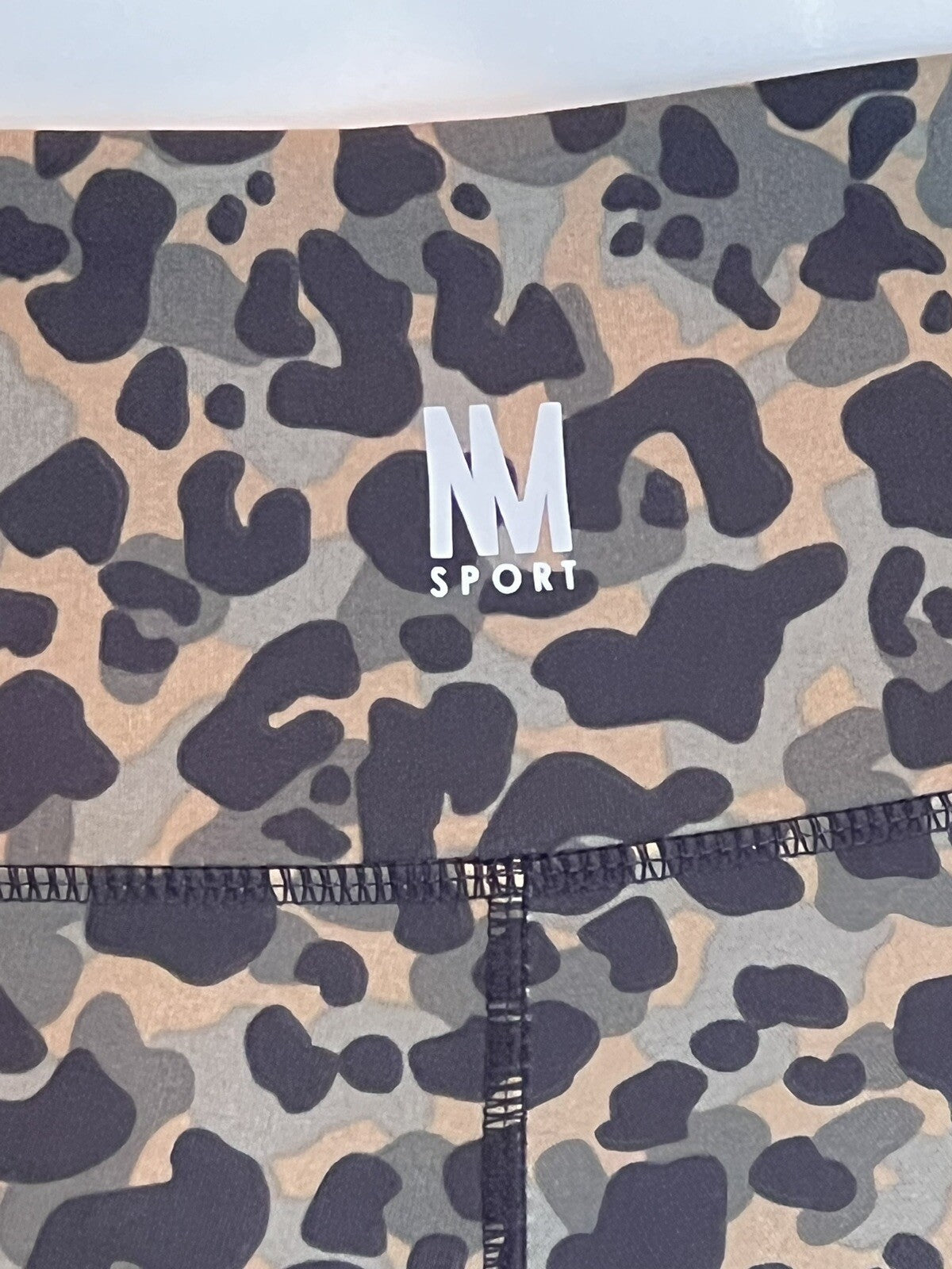 Nicole Miller Sport Leggings Women's Sz L High Waist Pull On Leopard