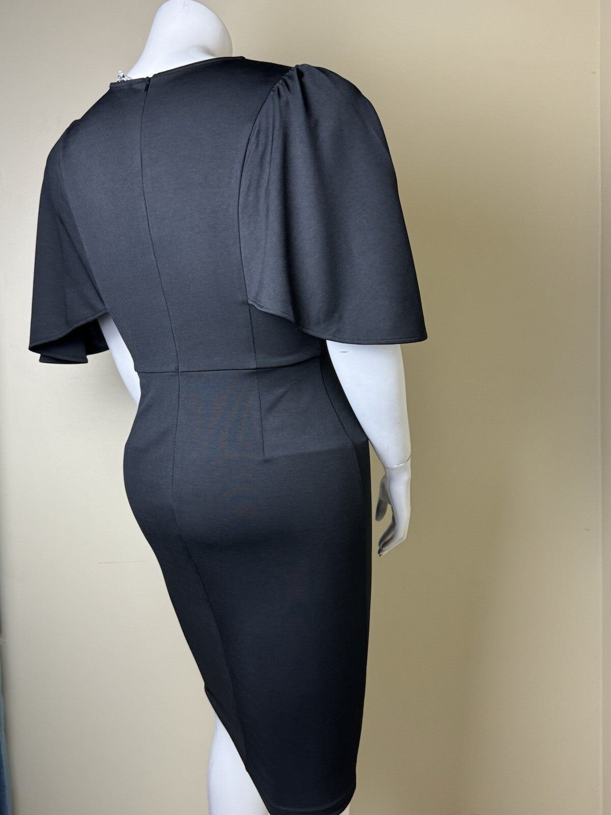 GRACE KARIN Women’s Round Neck Hips-Bodycon Pencil Dress Black Size L