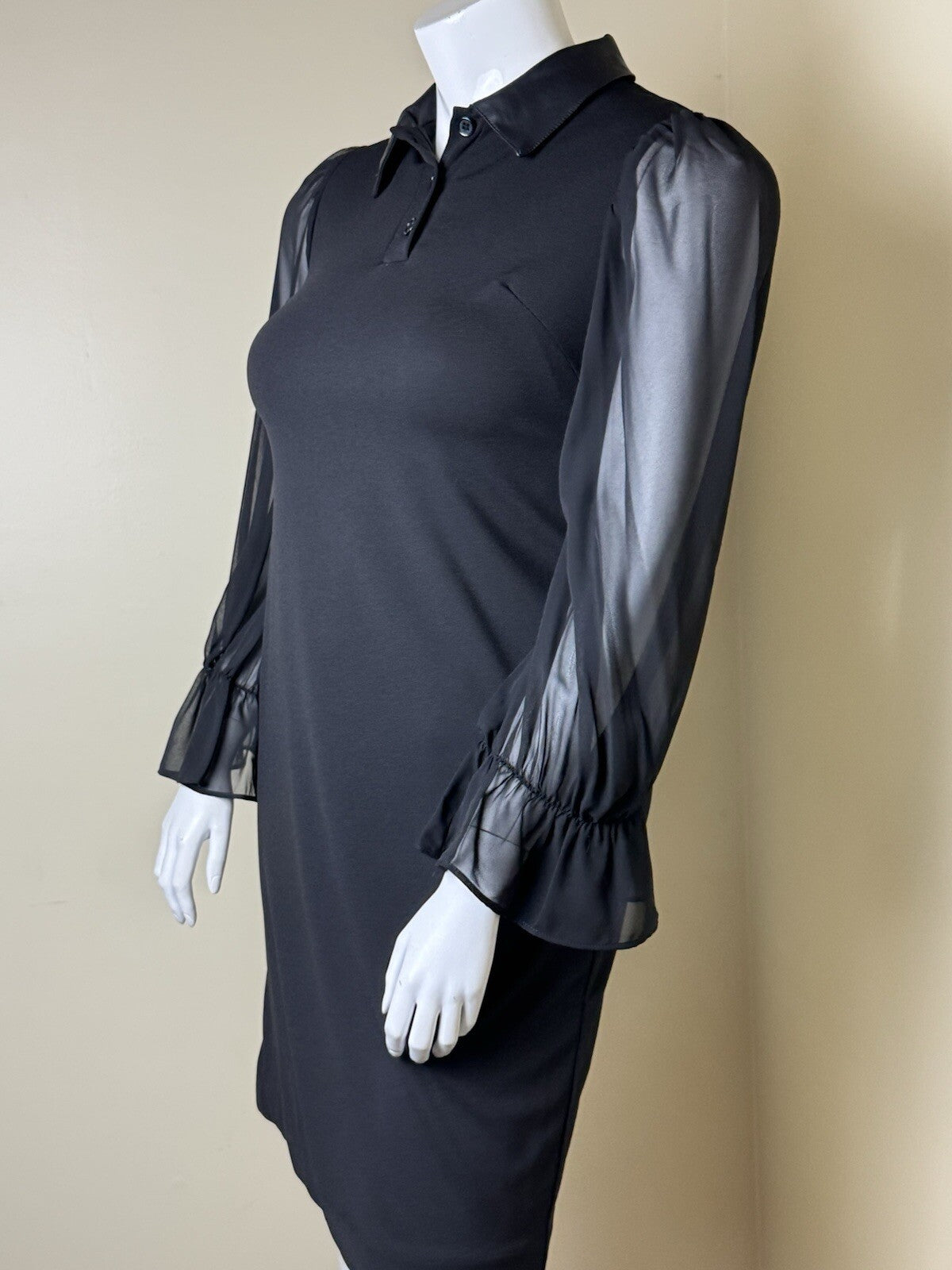 Shelby & Palmer Women’s Lace Sleeves Black Dress Size 12  (B.129)