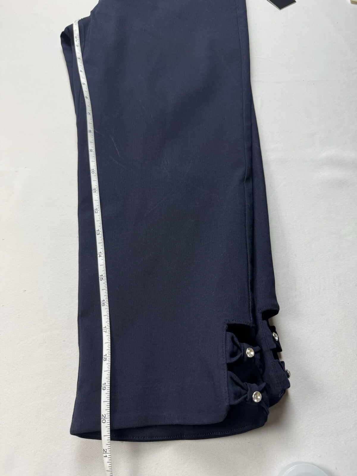 $48 Fundamental Things Women's Navy Pants W/crystals Sz S.     (B.38)