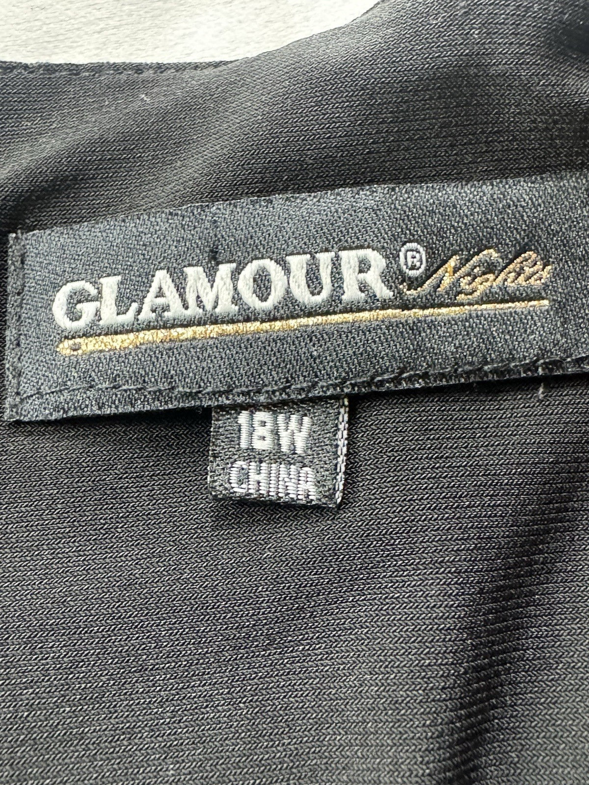 Glamour Nights Women’s Layered Flare Black Dress Sz 18W.  (B.181)