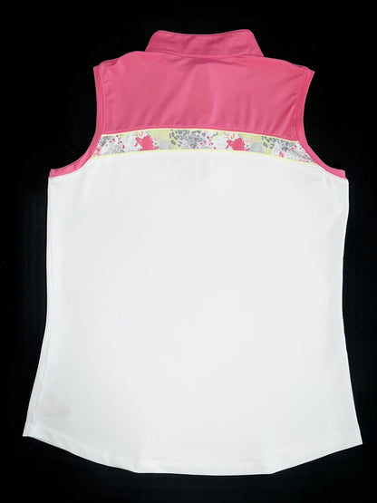 Kate Lord Women’s Golf Polo Shirt White Pink Sz M (B.13)