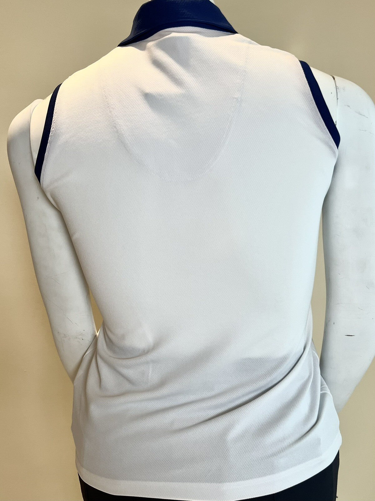 Sport Haley Women's Top Golf Shirt White/Blue Collared Sz L (B.48)