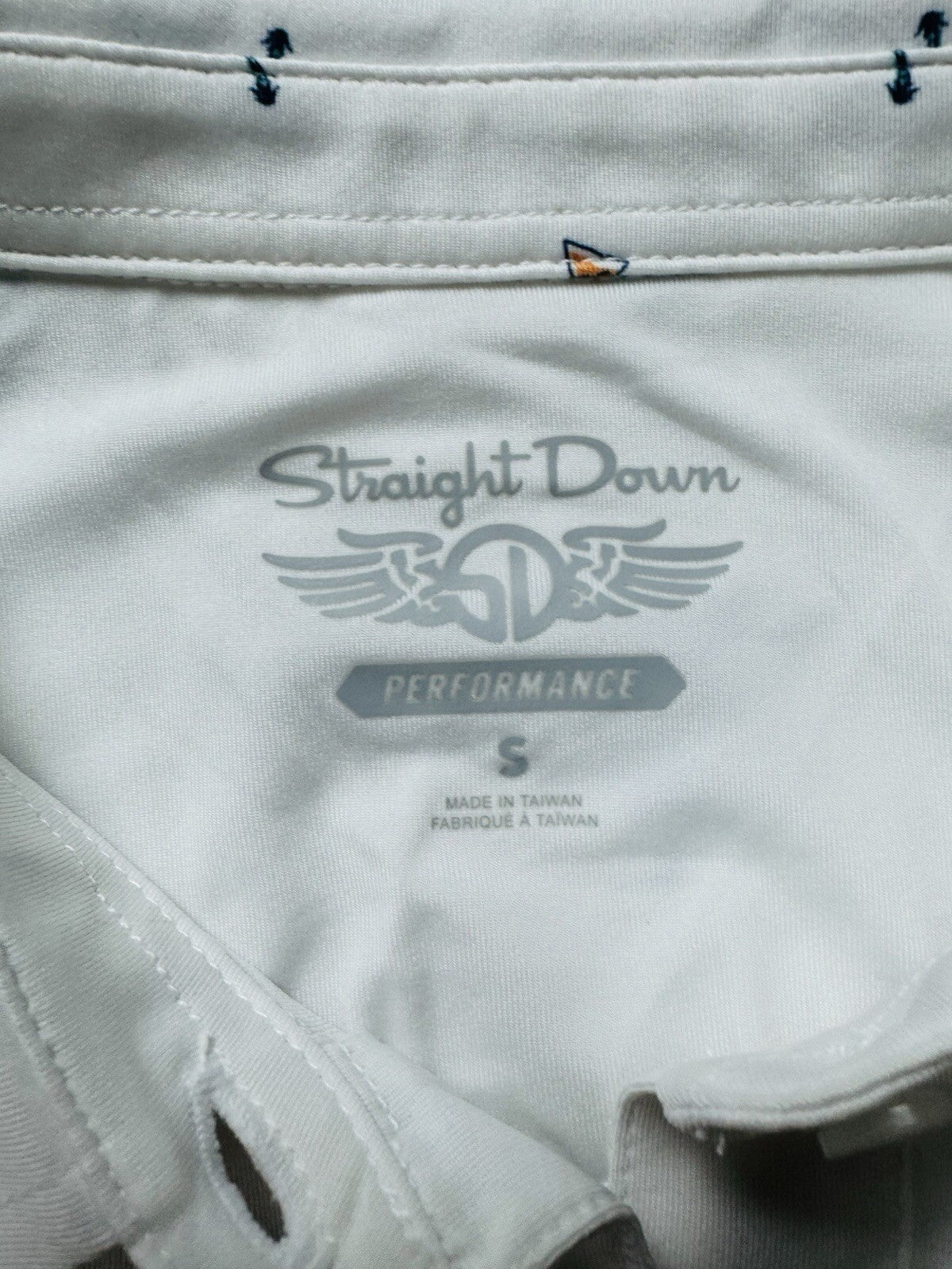 Straight Down Women's Martinis / Palms Print Golf shirt Sz S.  (B.134)