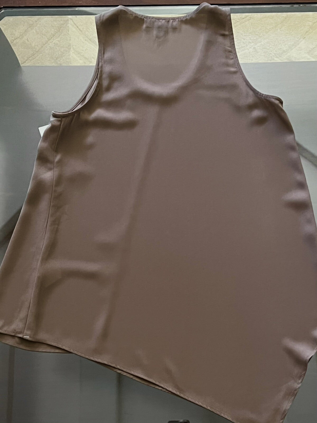 KAREN KANE Women’s Sleeveless Blouse Brown Sz XS (16)