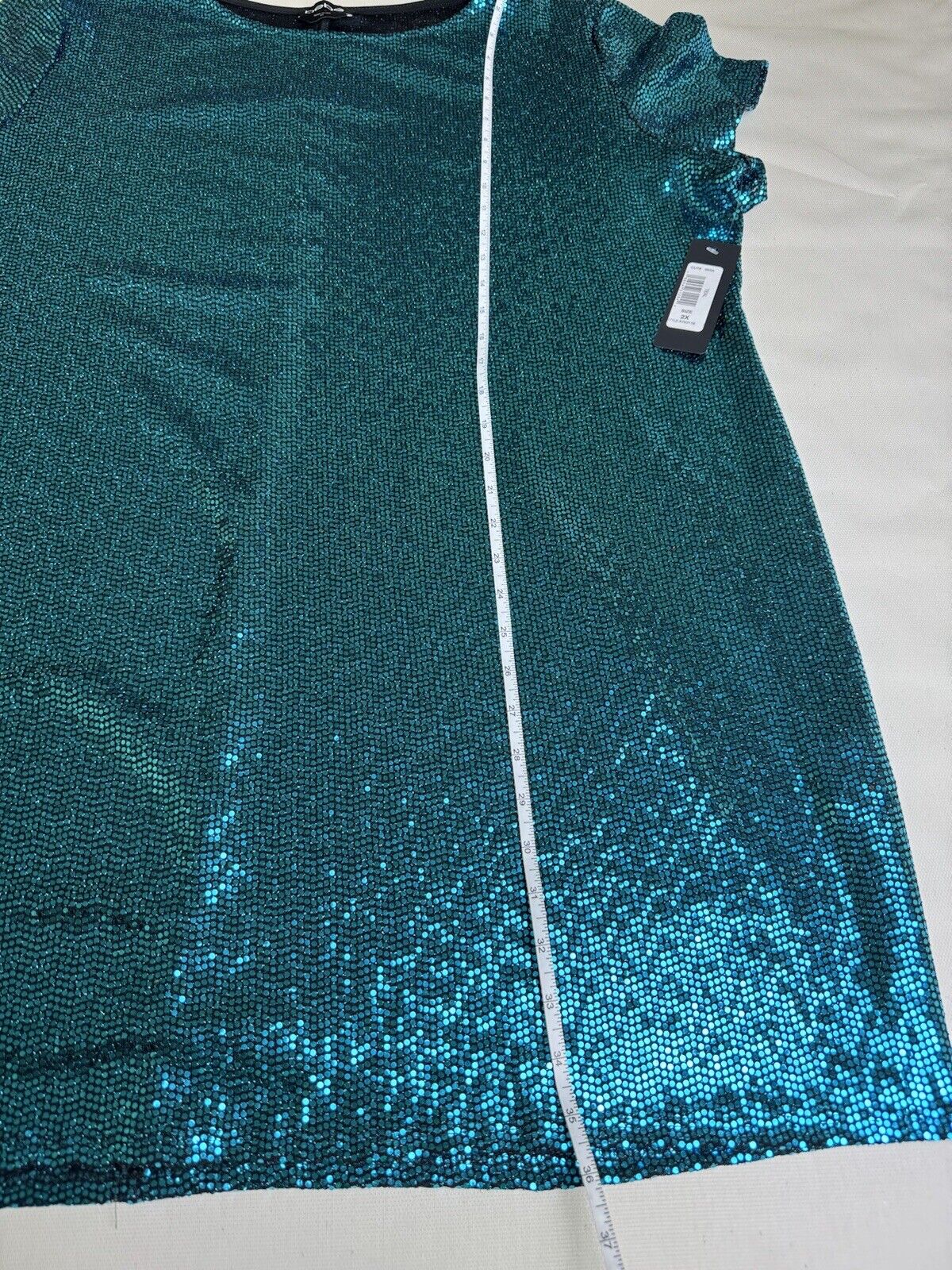 Bebe Women's Sequined Aqua Blue Dress Sz 2X. (51)