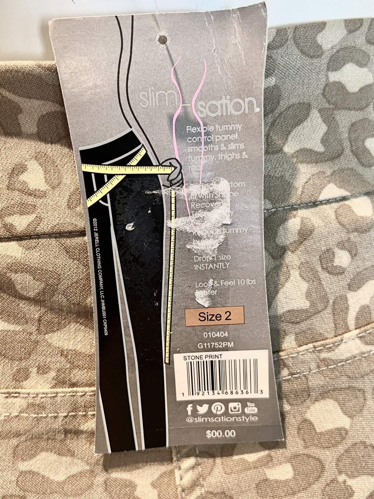 Slim Sation Women’s Pull on Pants Size 2 Stretch Leopard (10)