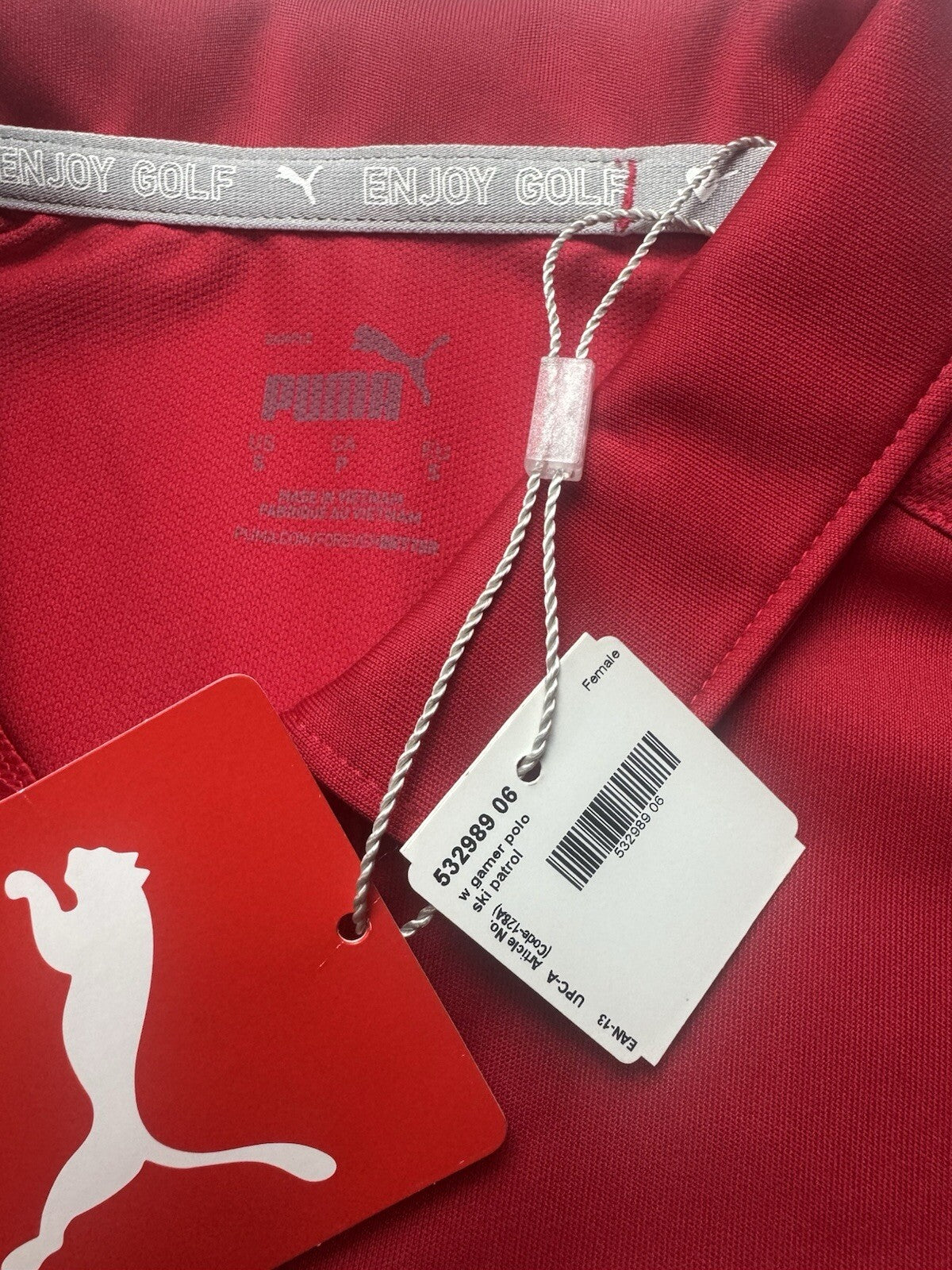 Puma Women’s Golf Shirt Red Sz S.  (B.144)