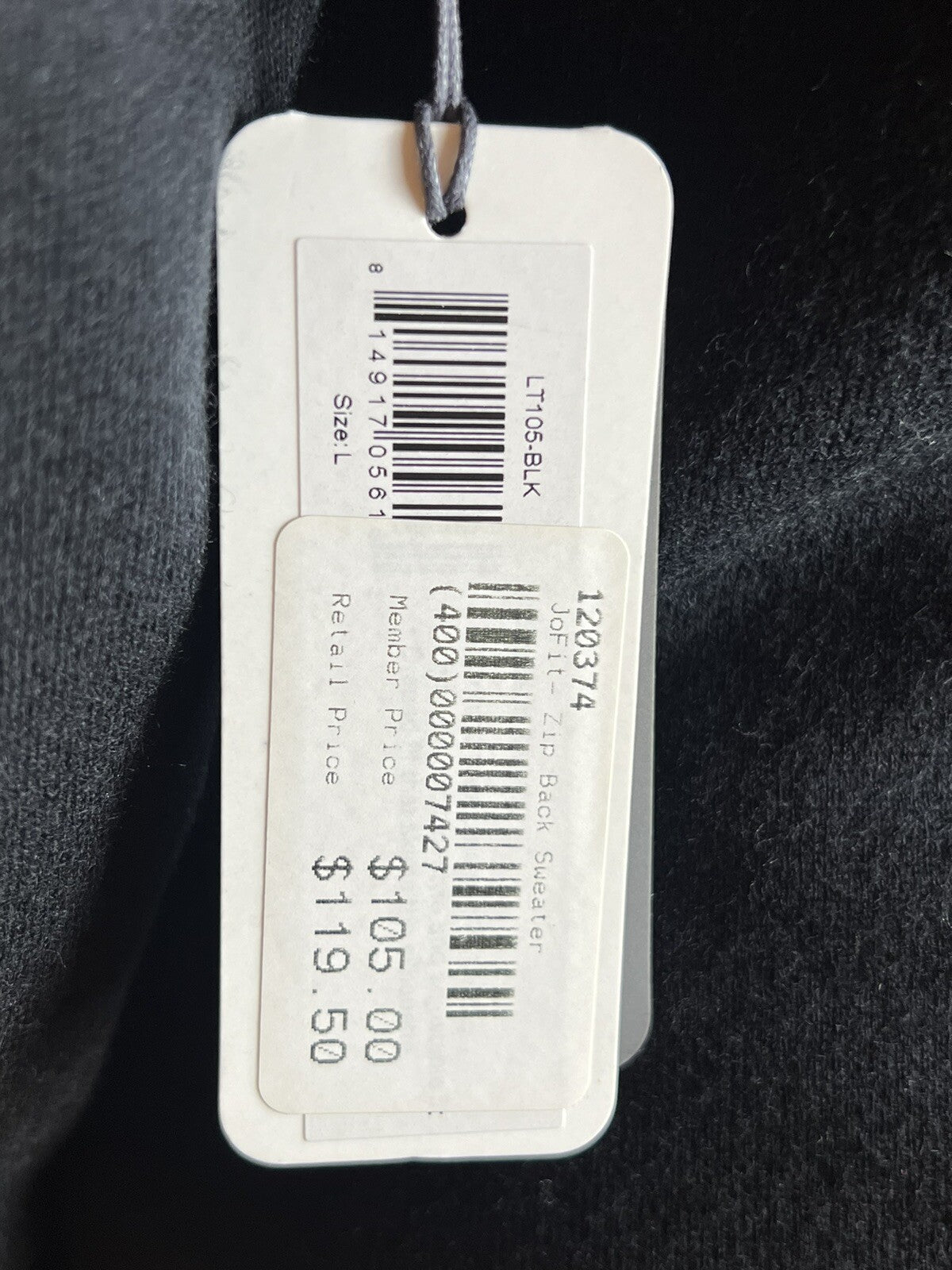 Jofit Women's Long-Sleeve Sweatshirt Sz L Black.      (50)