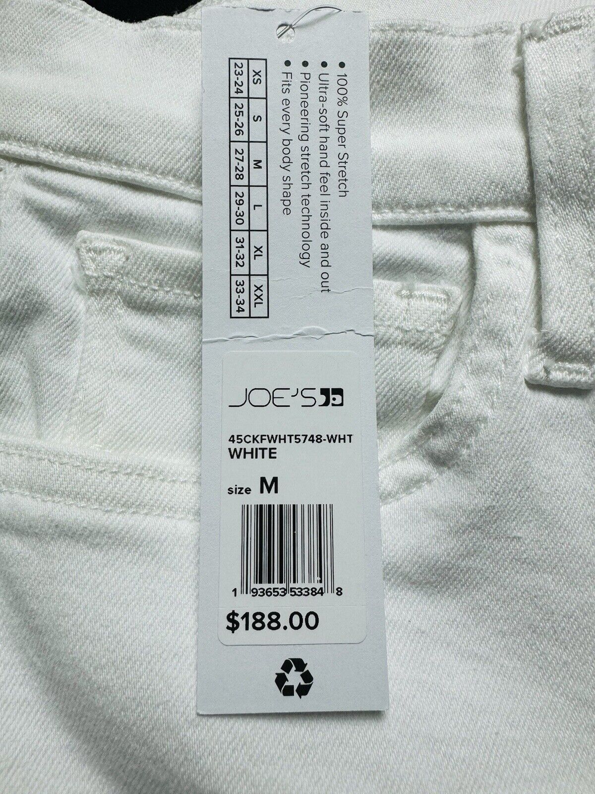 Joe’s Women’s White Ankle Stretch Jeans Sz M