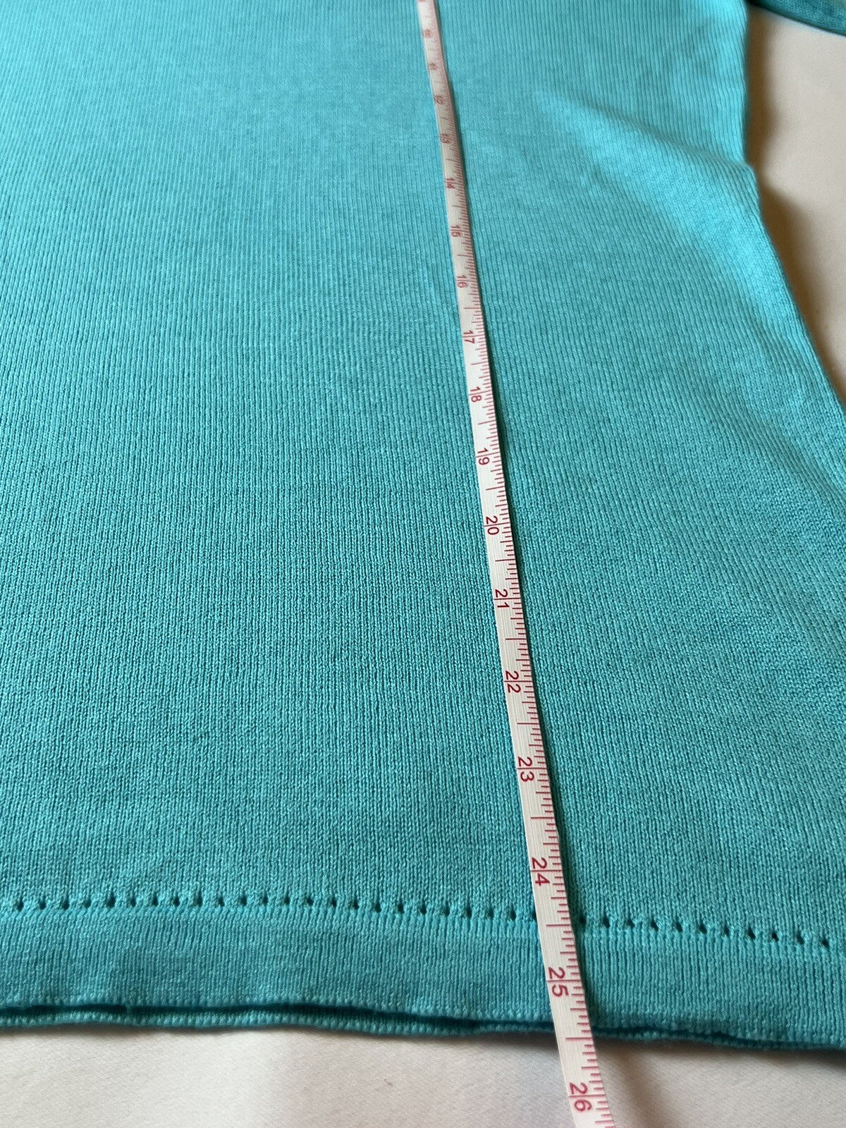 Caroline Grace Women’s Aqua Green Pullover Sweater Sz L —(18)