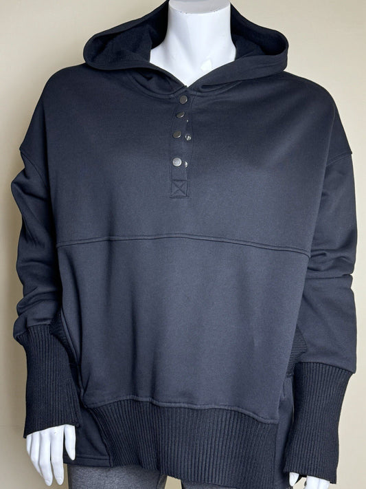 Women’s Hooded Sweater Cotton Black Long Sleeve Sz 2XL.    (B.100)