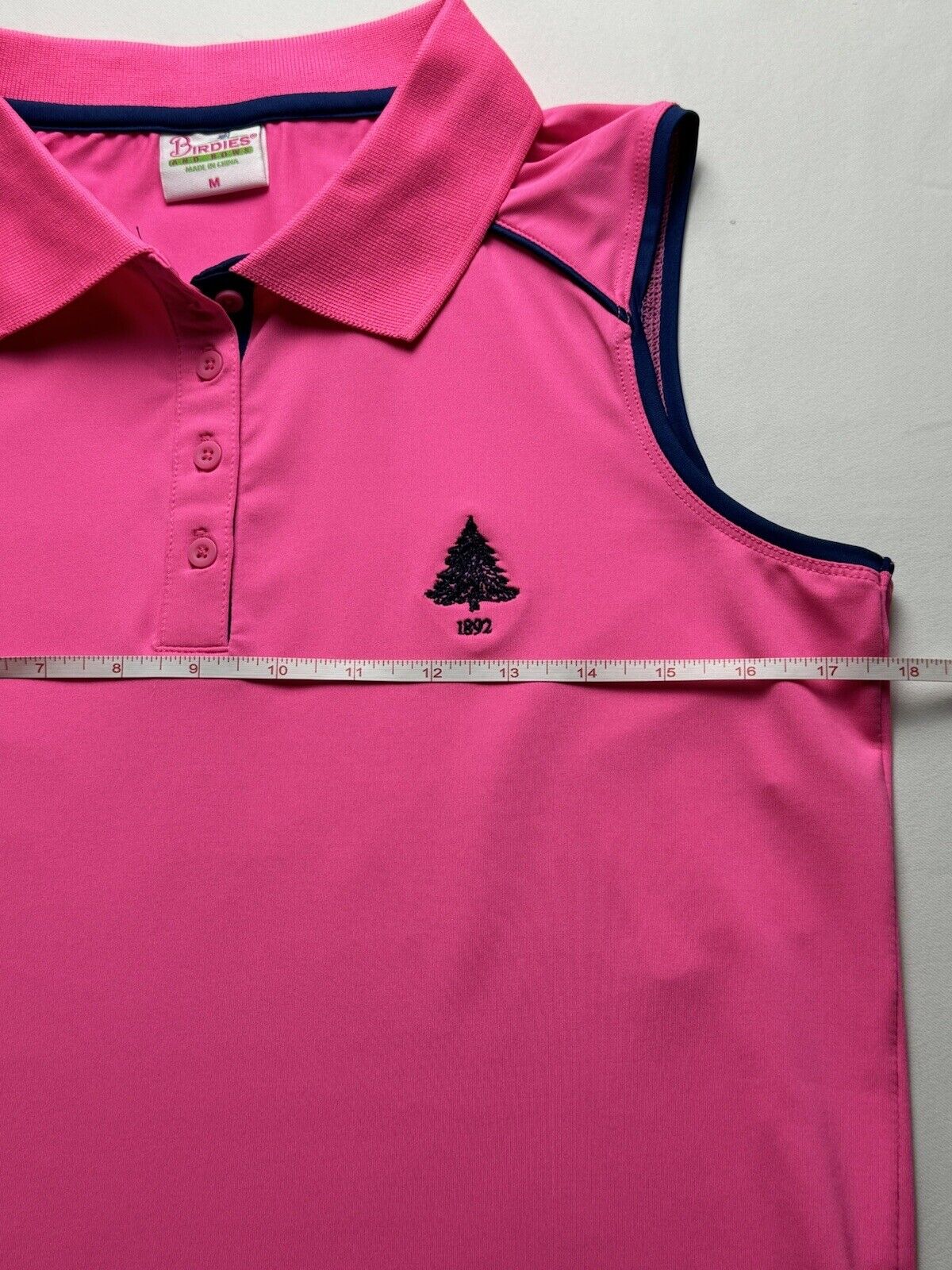 Birdies and Bows Women’s Shirt Pink Golf Performance Polo Top Sz M  (78)