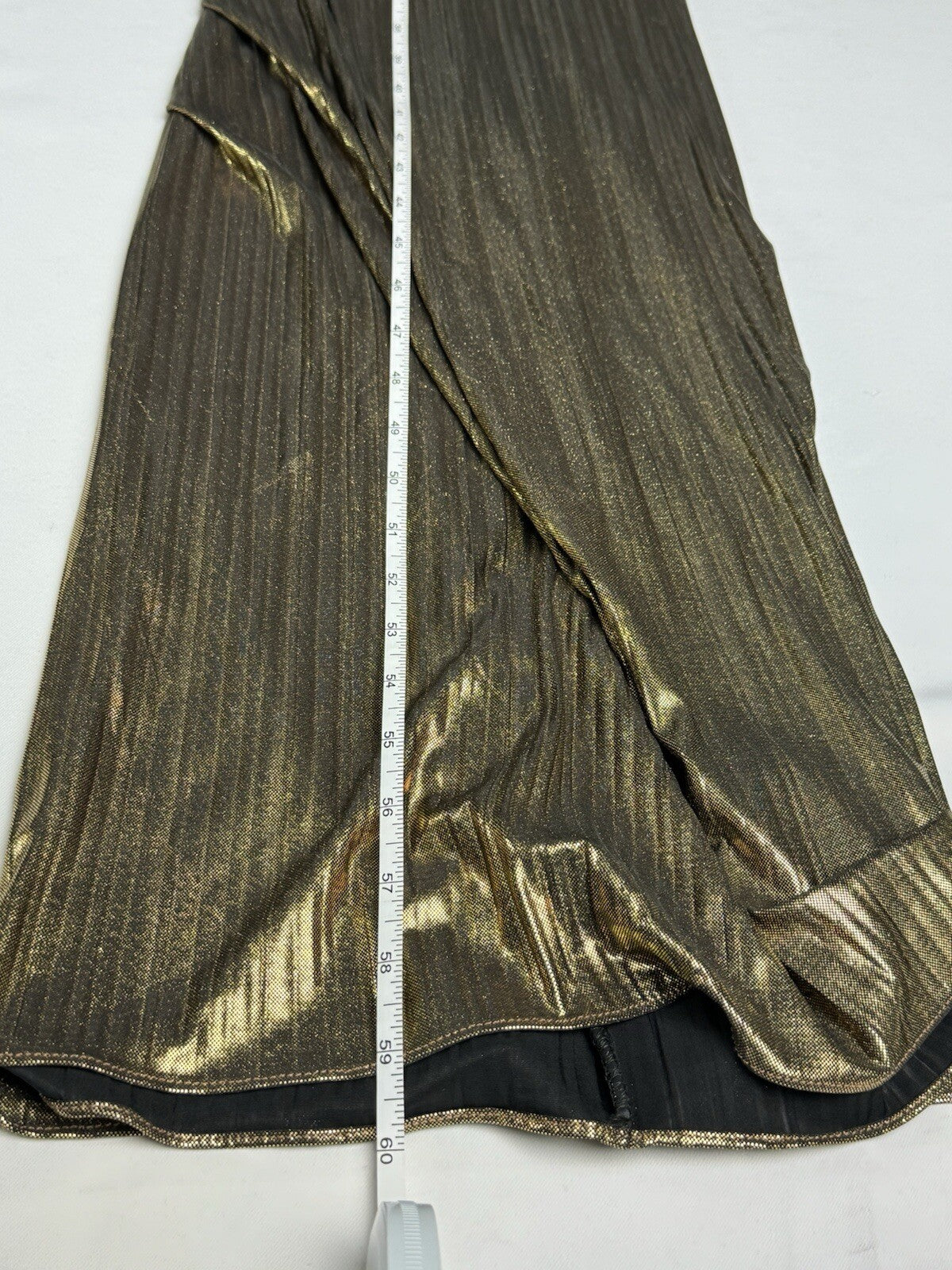 Shelby Nites One Shoulder Gold Dress Sz 14. (B.109)