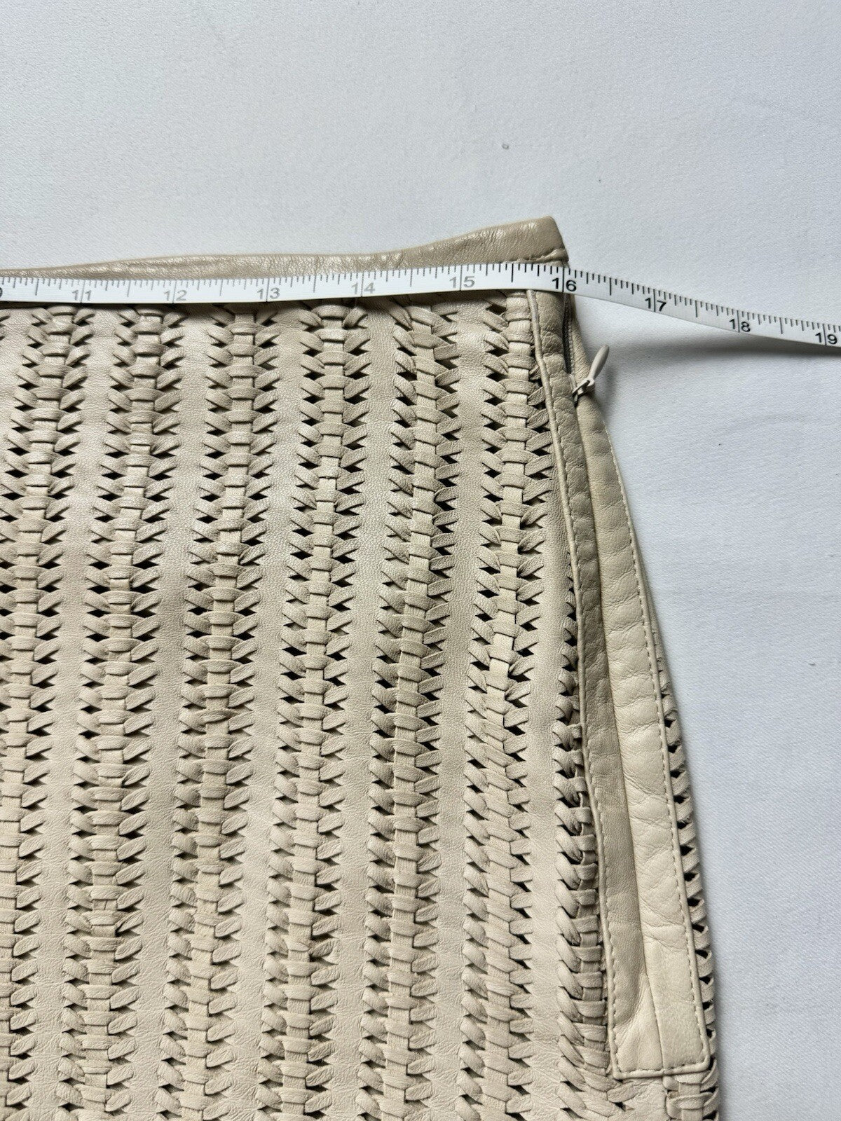 $595 Lauren Ralph Lauren Women’s Fringes 100% Lamb Leather Skirt Sz 12   (B.118)