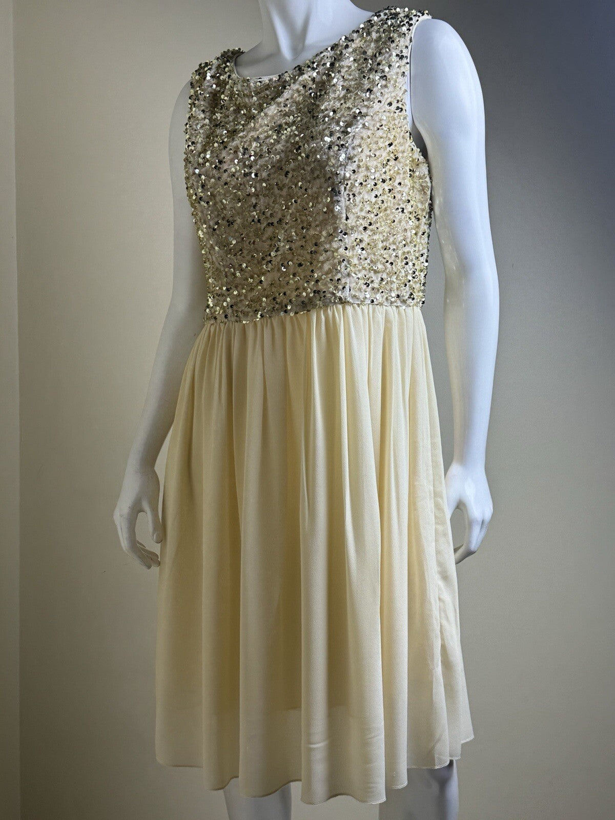 Hanpceirs Sleeveless SEQUIN TOP DRESS FIT & FLARE Sz L  (B.107)