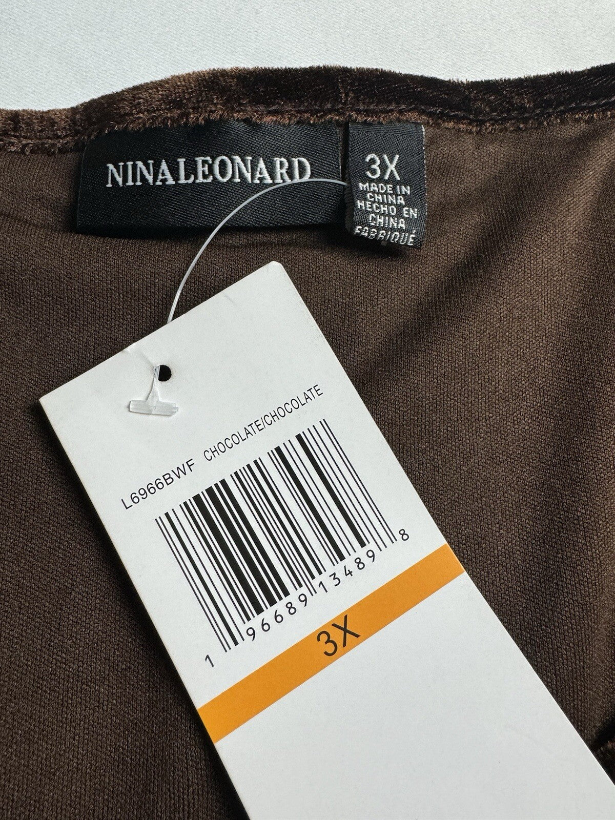 Nina Leonard Brown Sequined Sheath Dress Sz 3X.  (B.96)