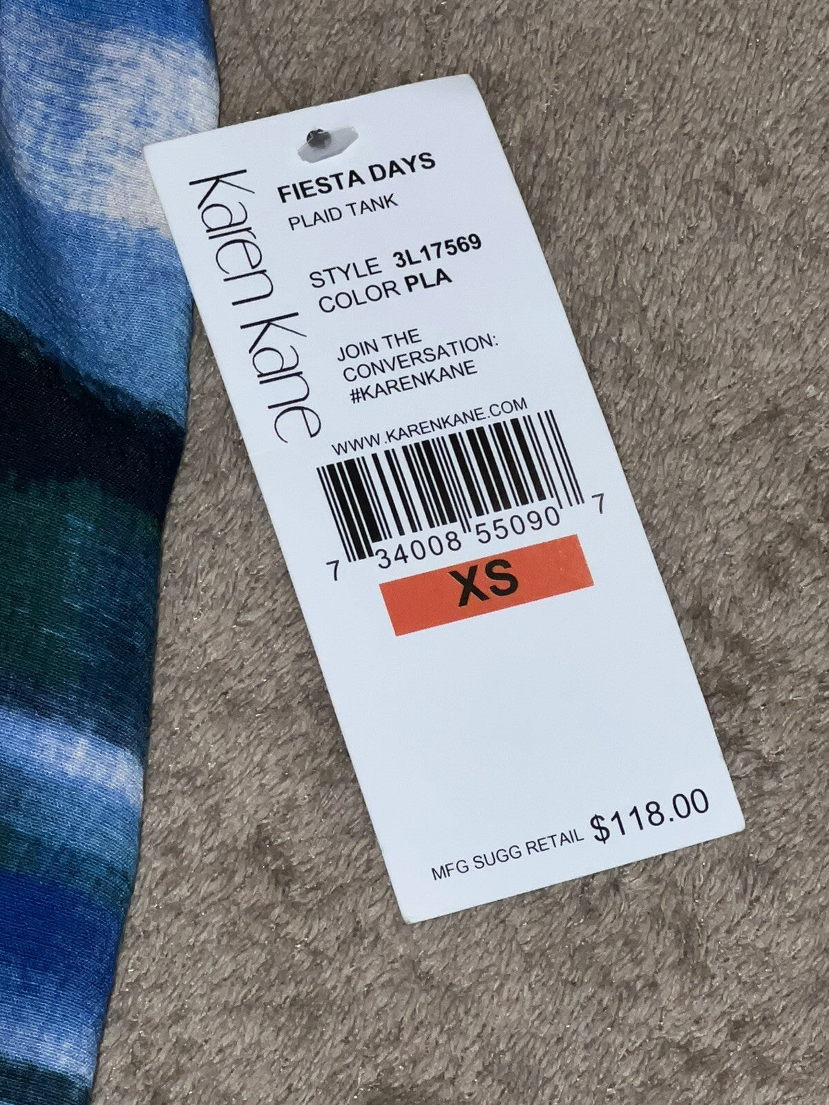 Karen Kane Women’s Blue Plaid Tank Top Sz XS $118 MSRP (16)