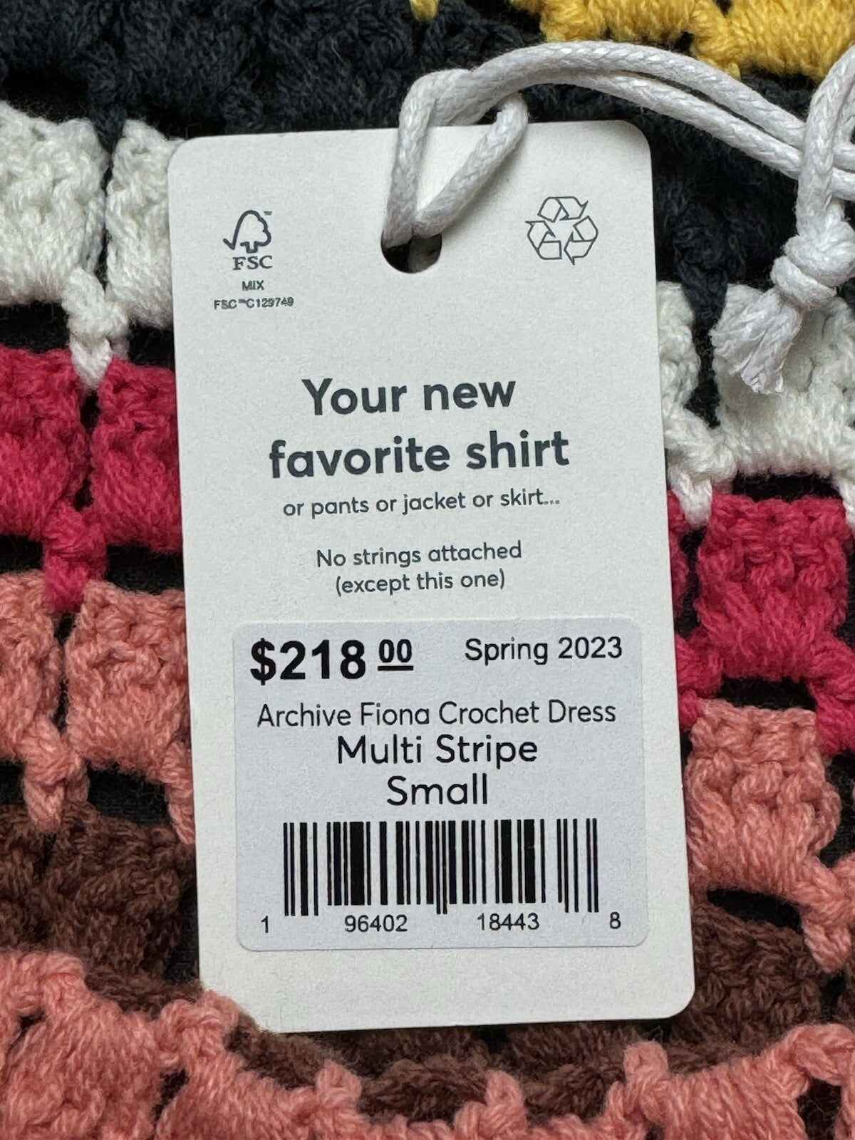 $218 Marine Layer Fiona Multi Colored Crochet Dress Sz S.  (B.86)