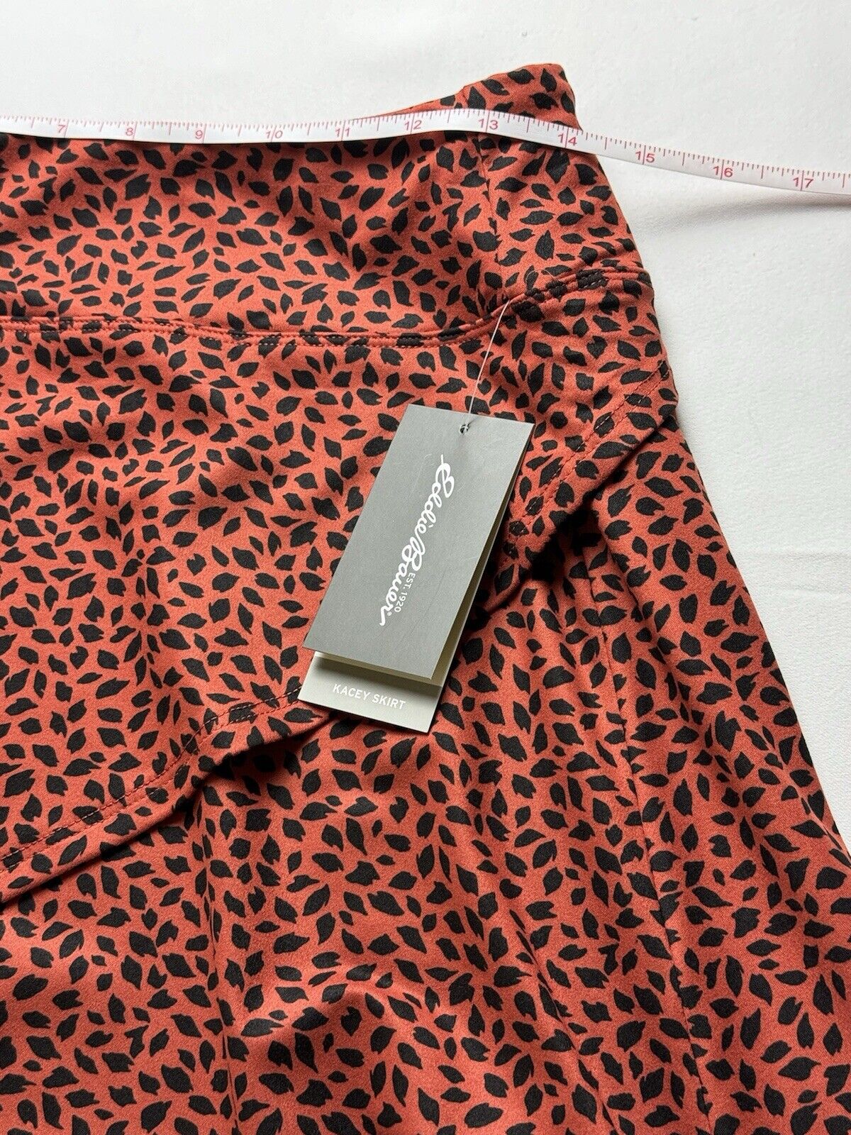 Eddie Bauer Skirt Women’s Sz M Orange Leopard Animal Print Kacey (B.79)