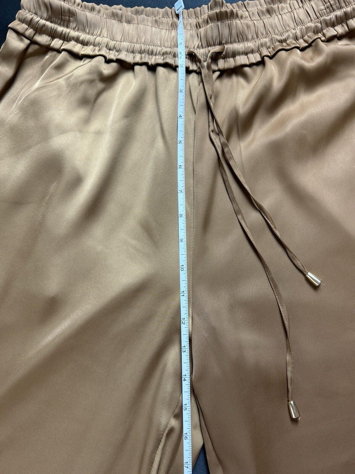 House Of Harlow SATIN Brown Size M PANTS WIDE LEG POCKETS. (B.148)