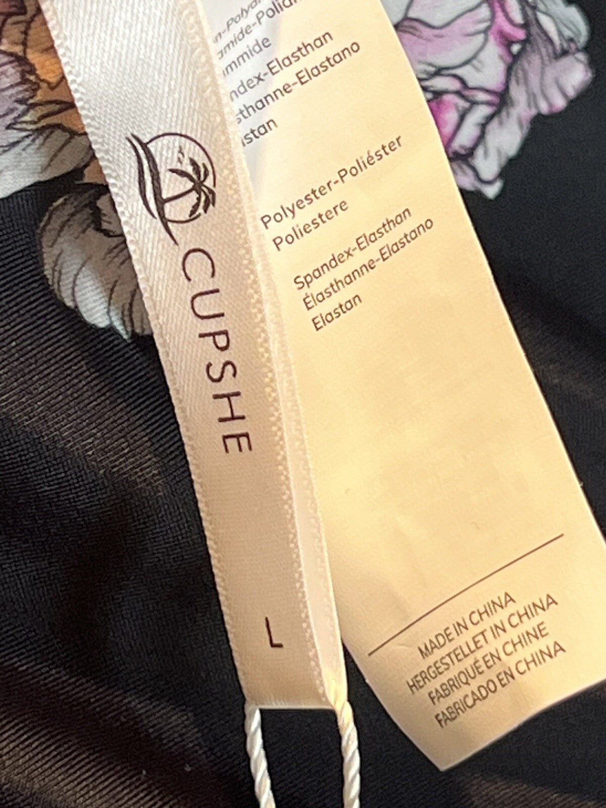 Cupshe Bathing suit One Pc Swimsuit Women’s Sz L striped floral