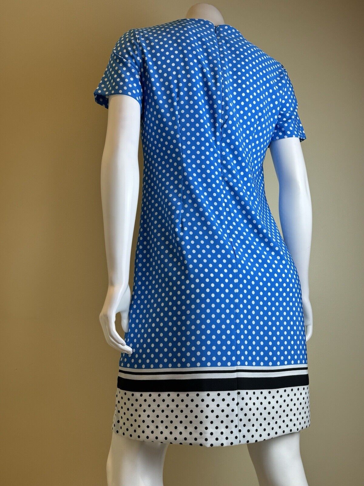 $138 Karl LAGERFELD Paris Women’s Polka dot Dress Sz 4 Blue (B.79)