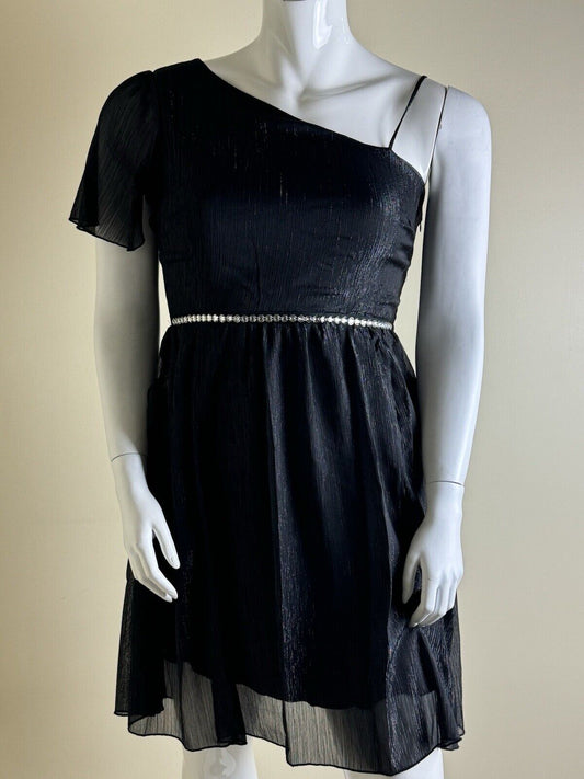 Alexa B Nites Black Glittery Dress W/Rhinestone Size 14.  (B.80)