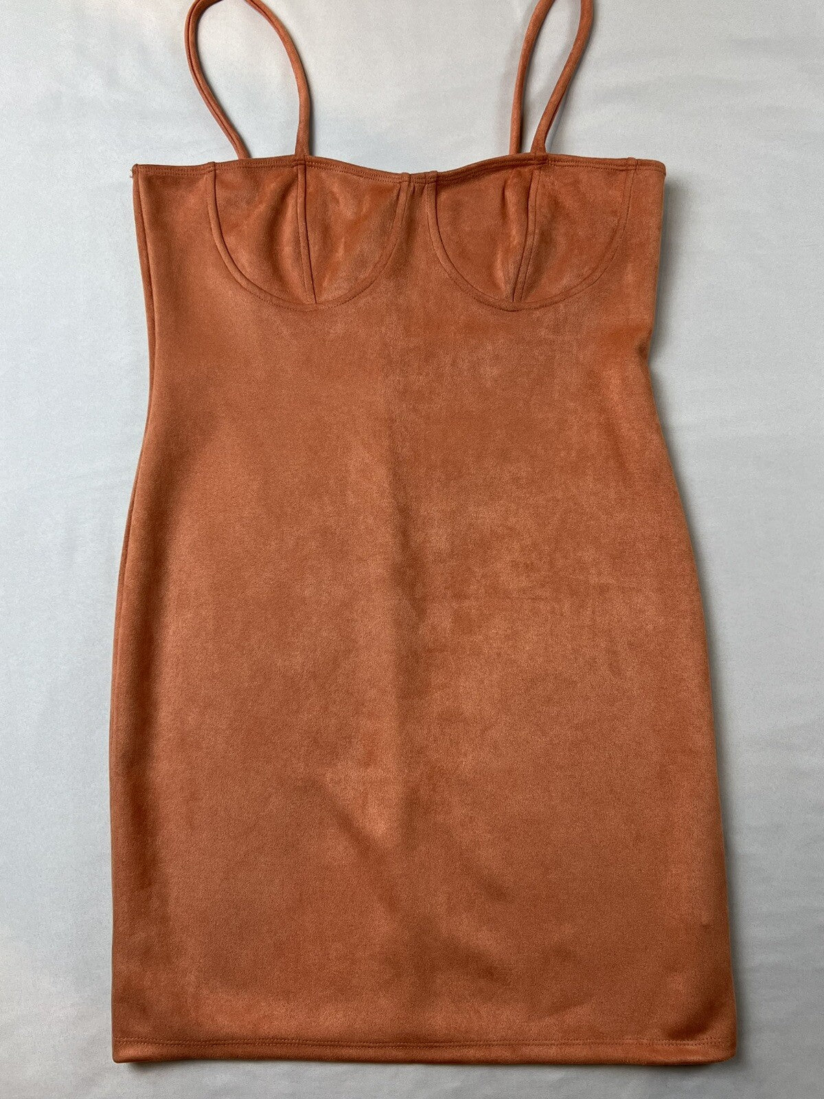 POPULAR BASICS Women’s Velvet Orange Copper DRESS Sz XL