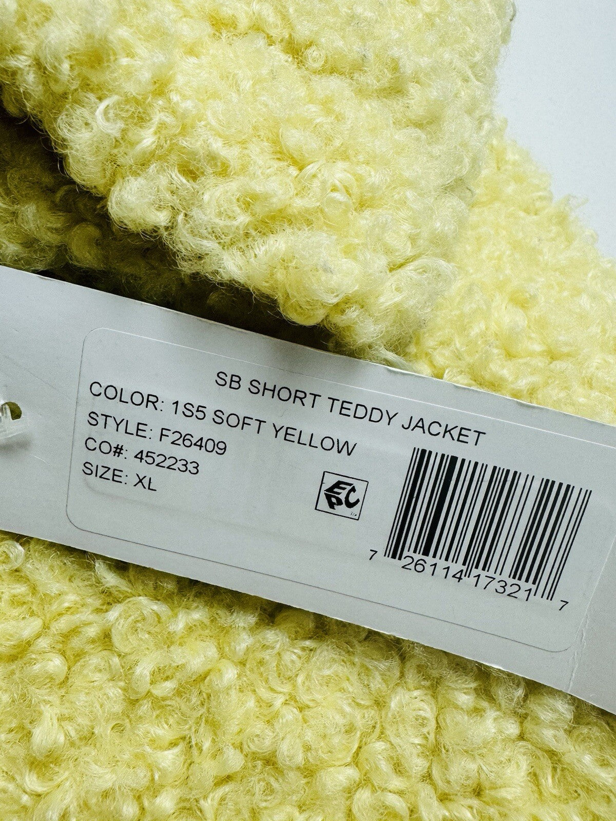 French Connection Yellow Teddy Coat Size XL. (B.90)