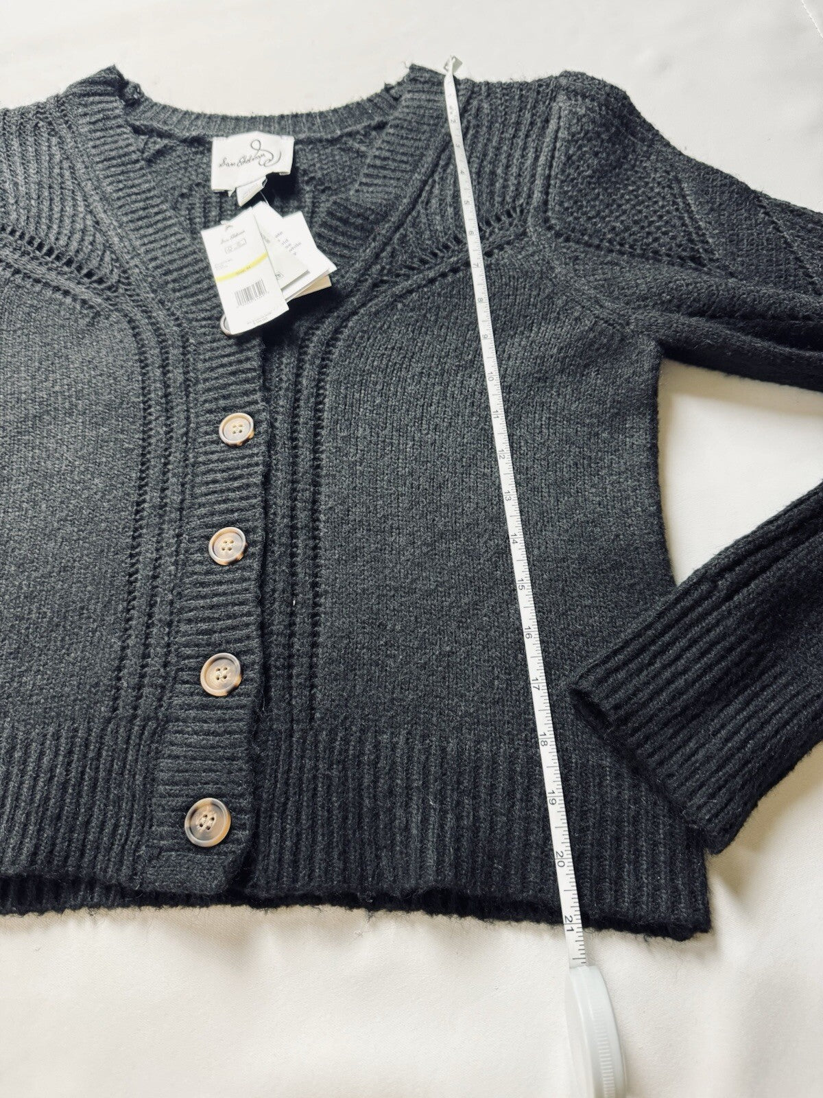 $99 Sam Edelman Women’s Julietta Black Crochet Cardigan Sz M. (B.109)