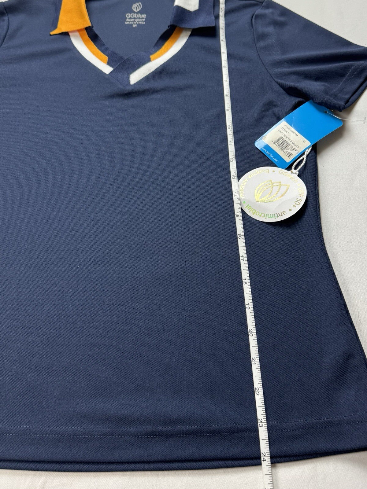 GG Blue Women's Golf Polo Shirt Navy Top Sz M. (B.135)