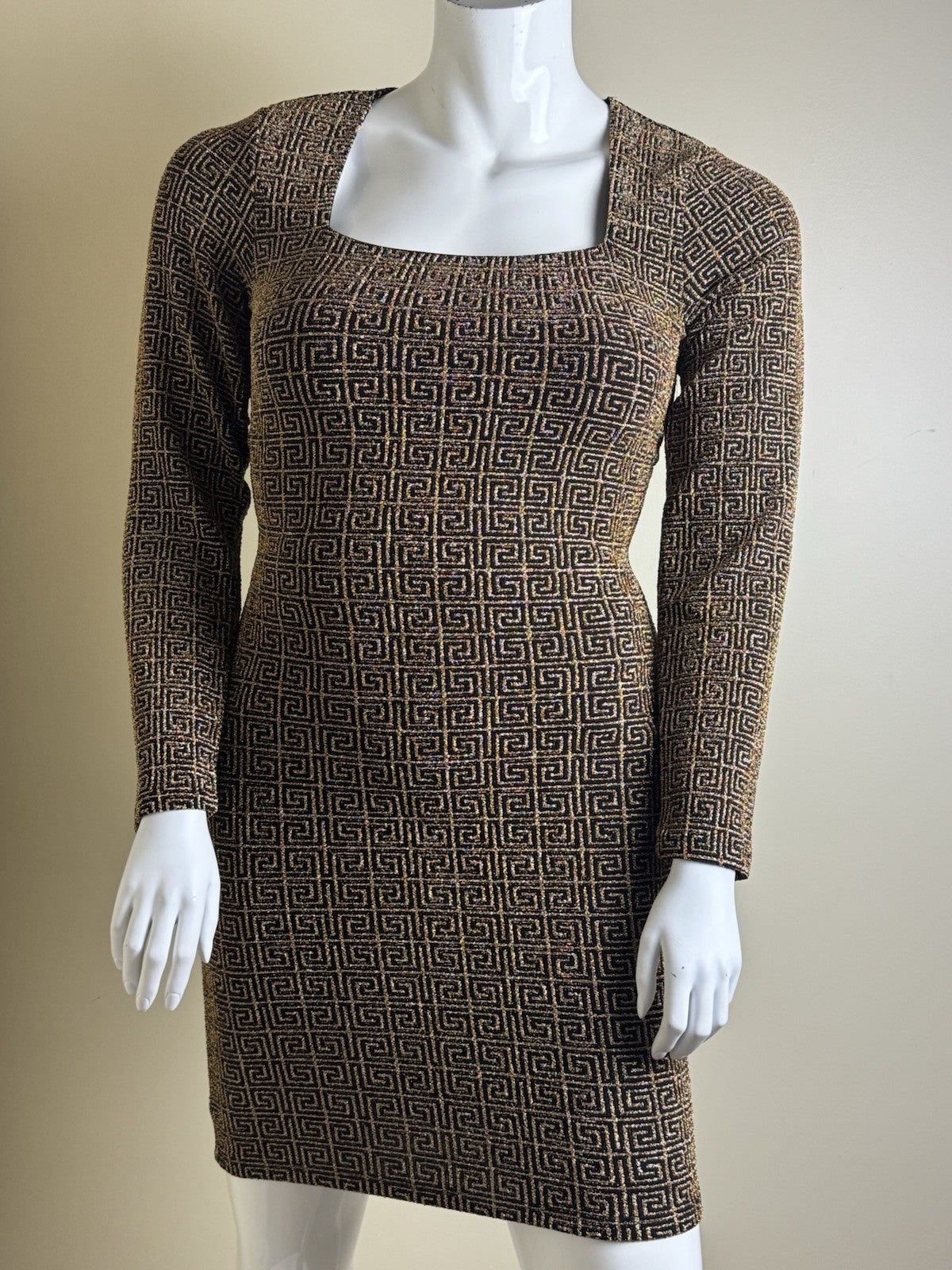 Madden Girl Women's Bodycon Dress Black/Gold Sz XL.  (B.119)