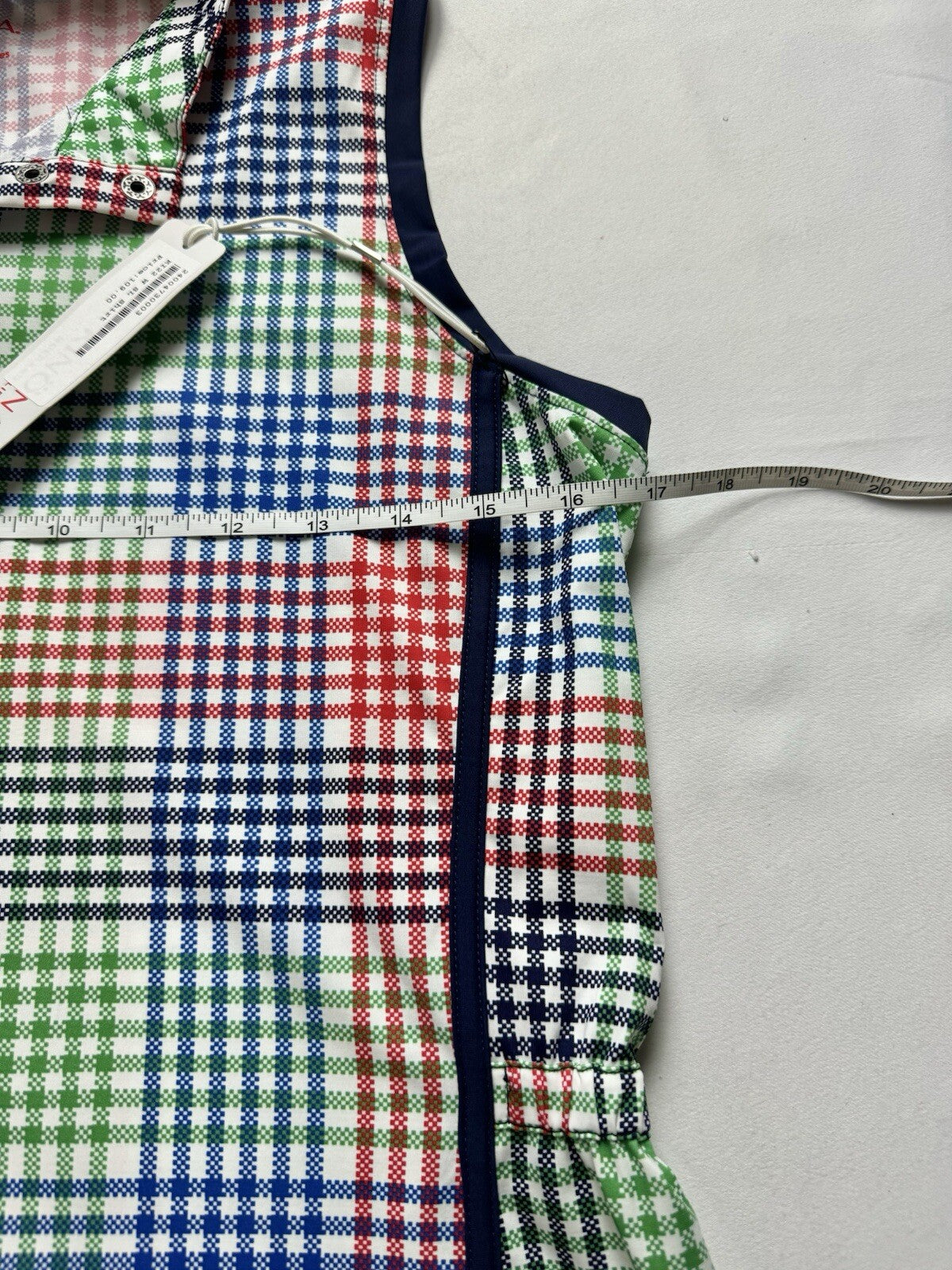 KINONA Women’s Sleeveless Golf Plaid Shirt Sz M     (B.160)