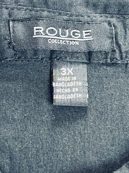 Rouge Collection Women’s Top Shirt Size 3X Black