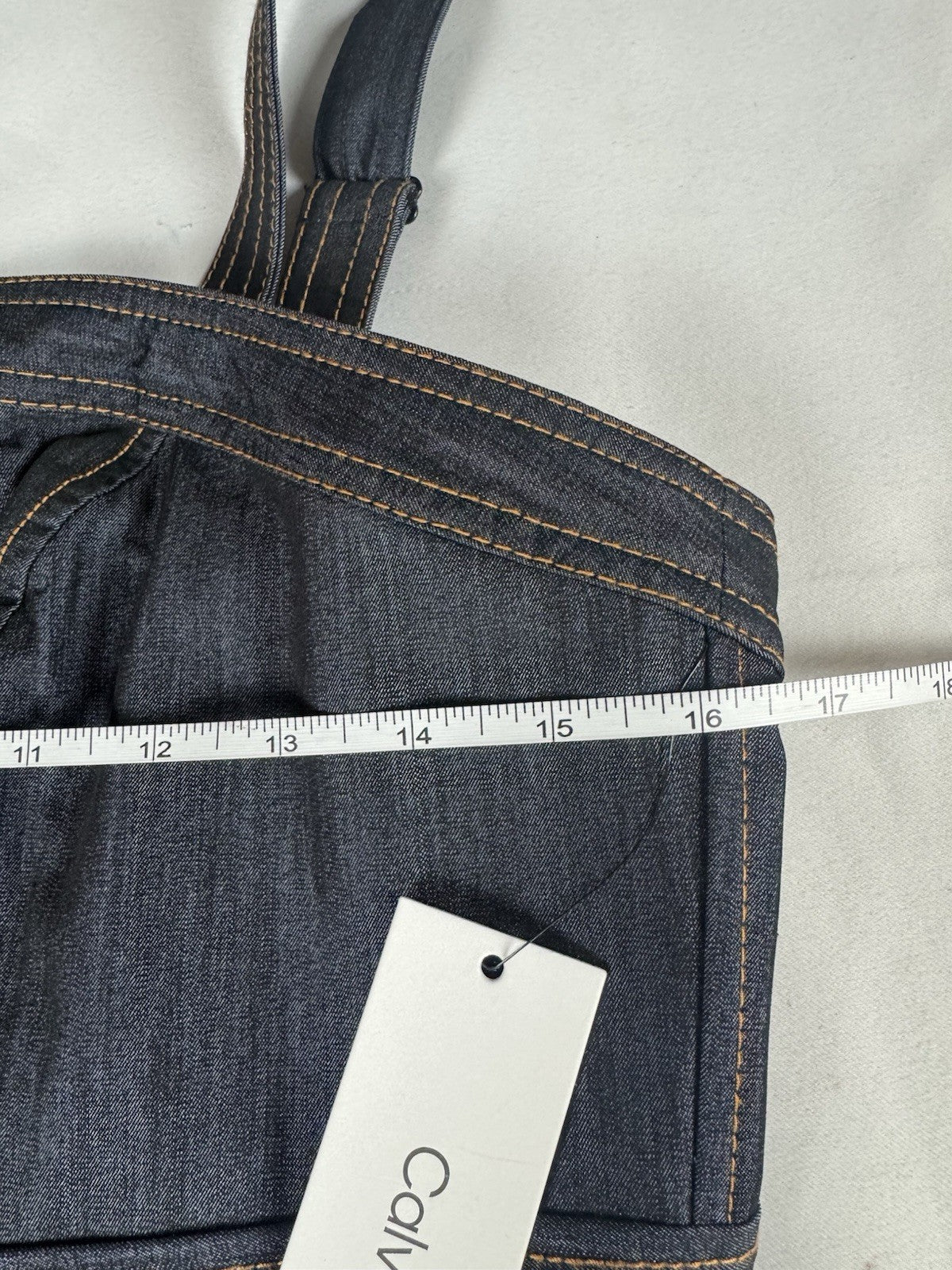 $139 Calvin Klein Blue Denim Dress Adjustable Sz 10P.   (B.175)