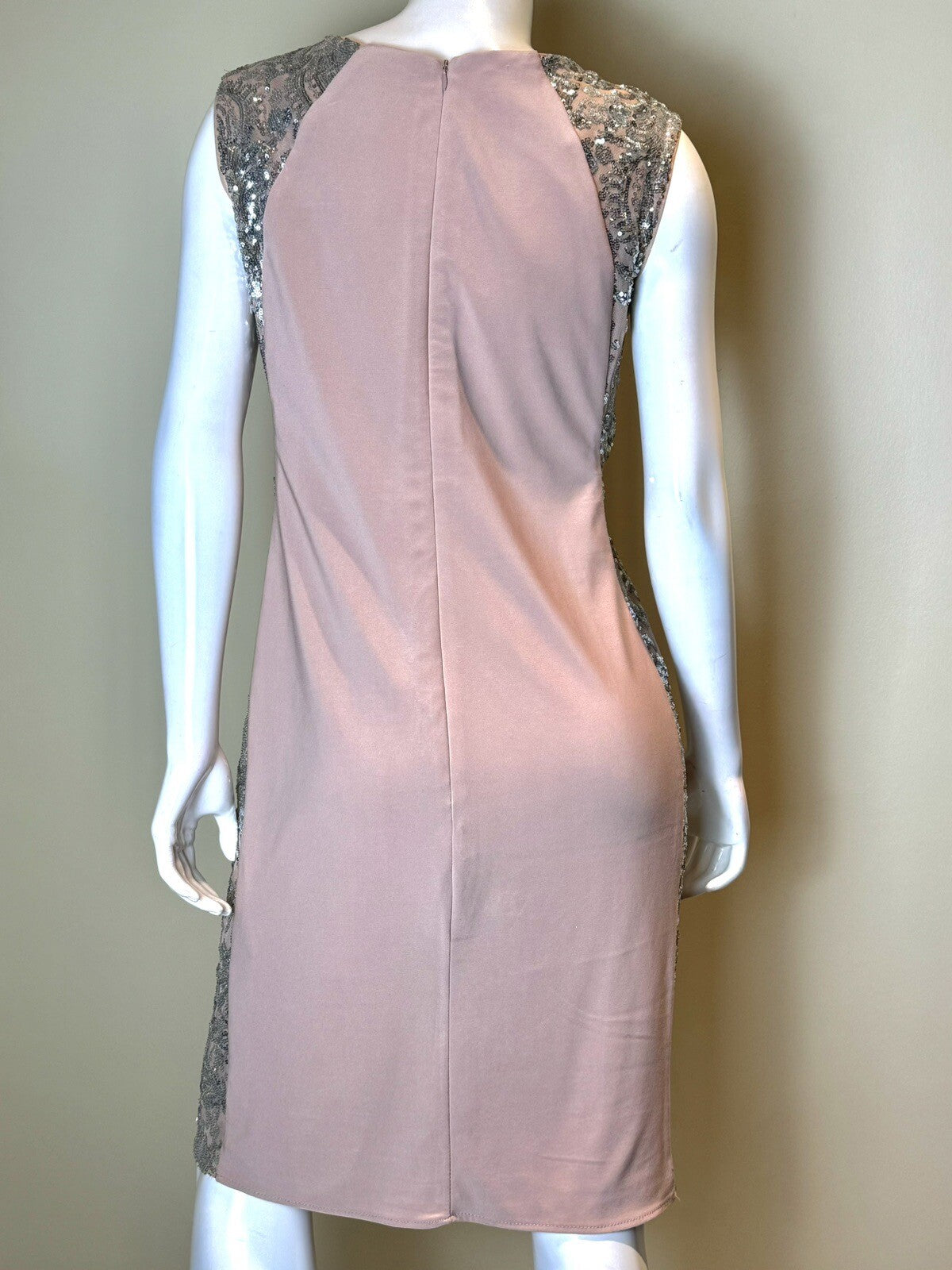 R&M Richard Knee-Length Sheath Dress w/Sheer Inserts Sequins Sz 10 (B.52)