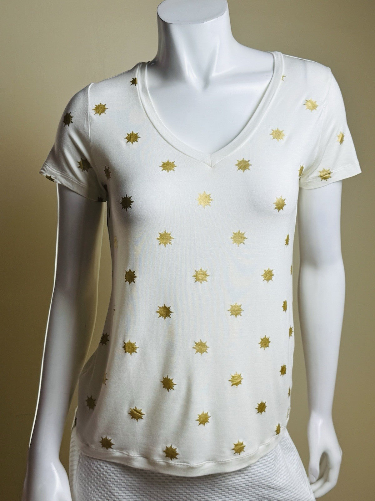 Lizzie Driver Golf T Shirt Stars Printed Size XS.   (B.175)