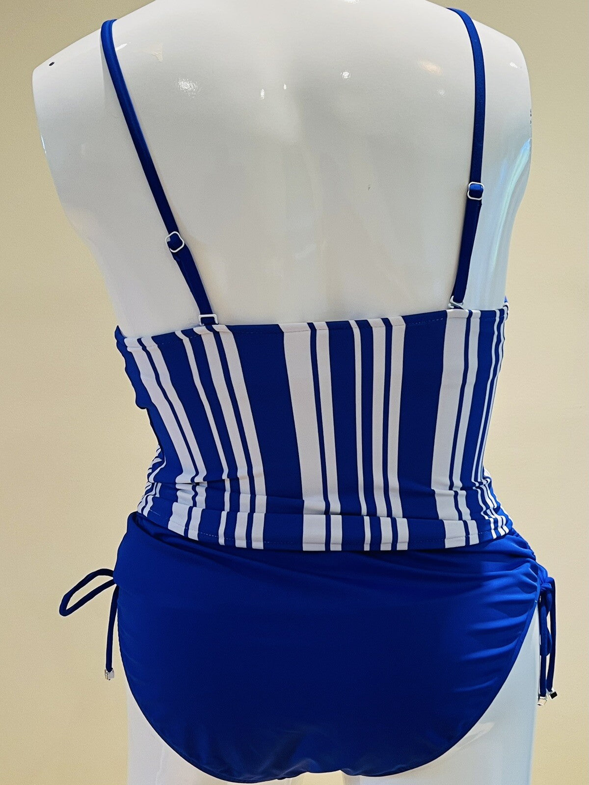 Venus Bikini Swimsuit Top Blue White Stripe Sz 6 / Blue Bottom Sz 24