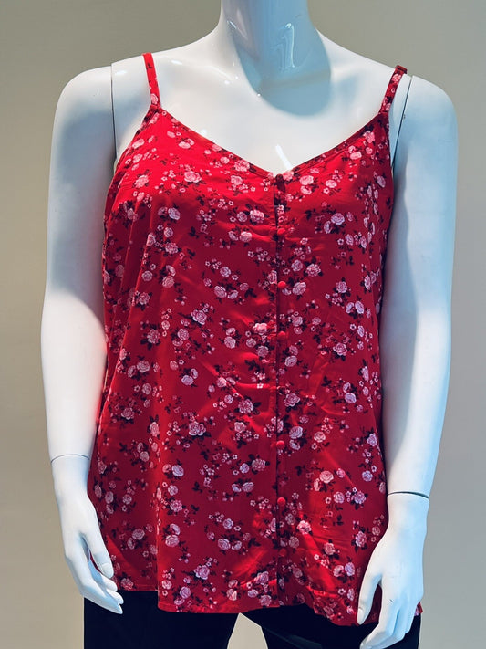 Old Navy Women’s Tank Top Red Floral Sheer Blouse Size 4X