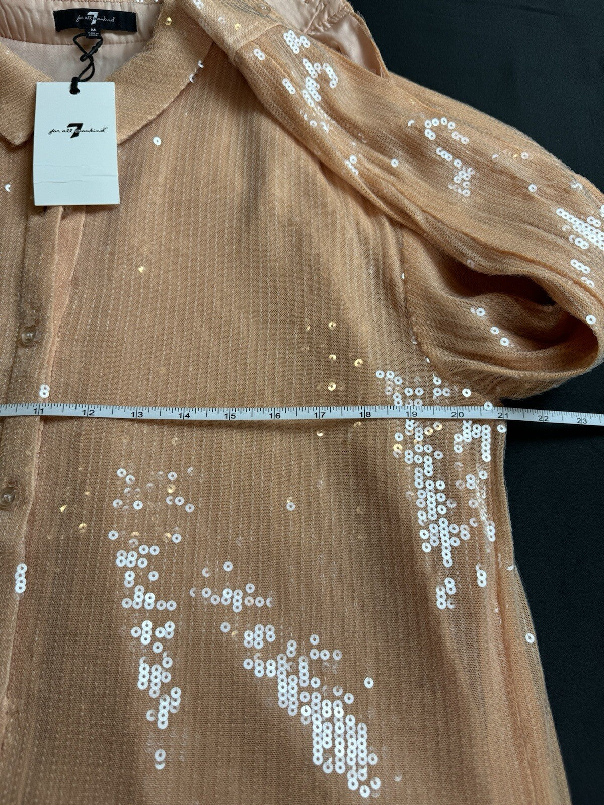 7 For All Mankind Women’s Long Sleeve Collar Shirt Sz M  (B.87)