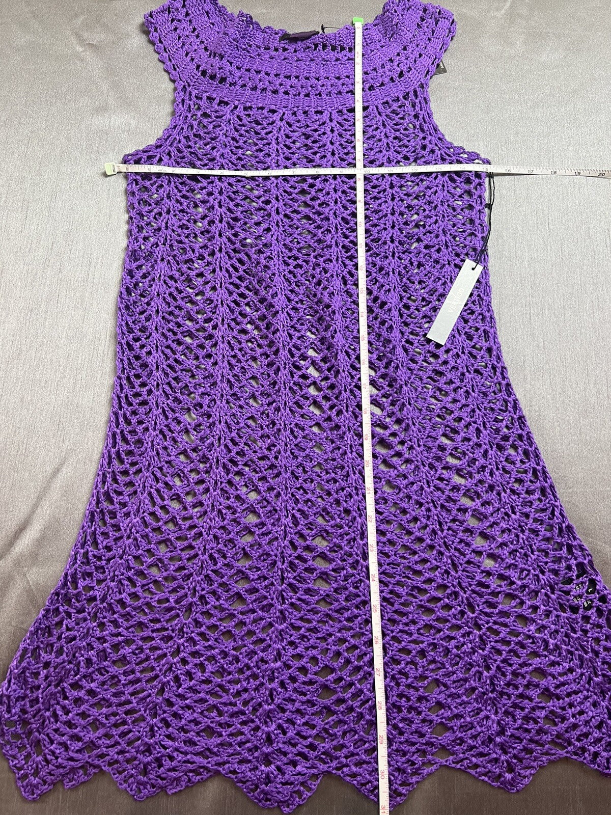 $140 Vertigo Women’s Purple Crochet Top Sz L