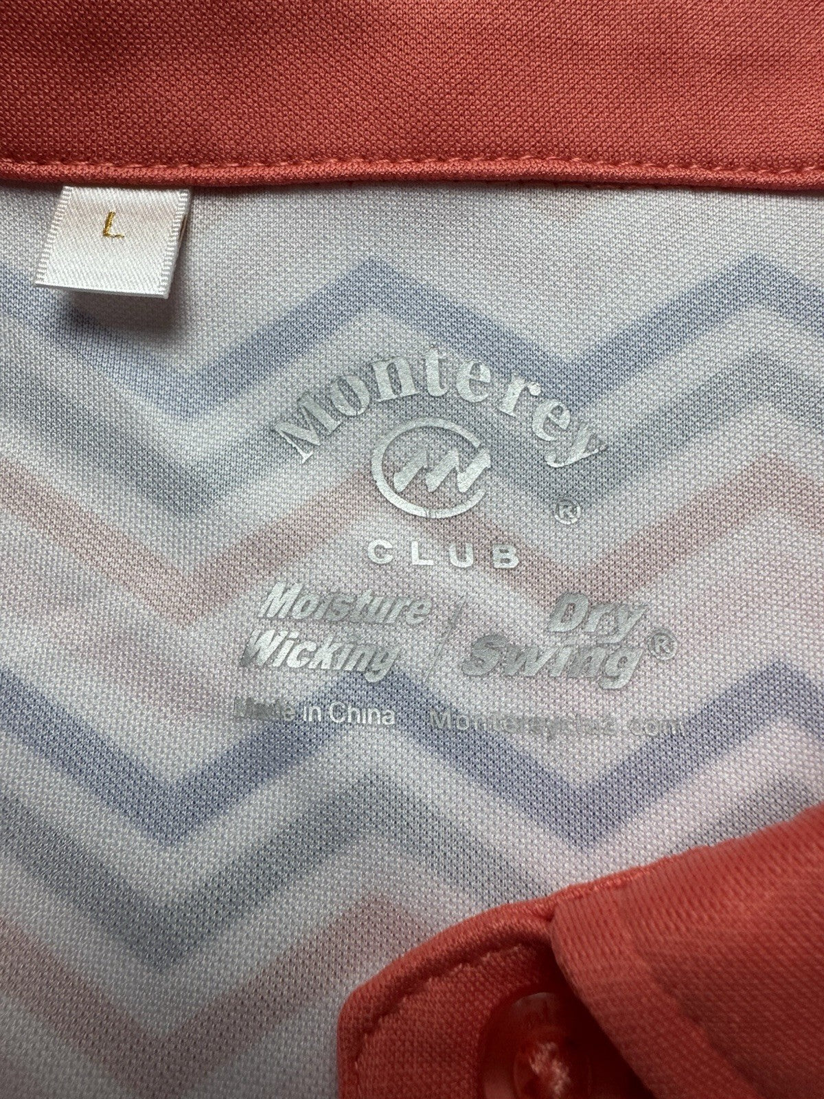 $60 Monterey Club Women's Golf Shirt Sz L.    (B.157)