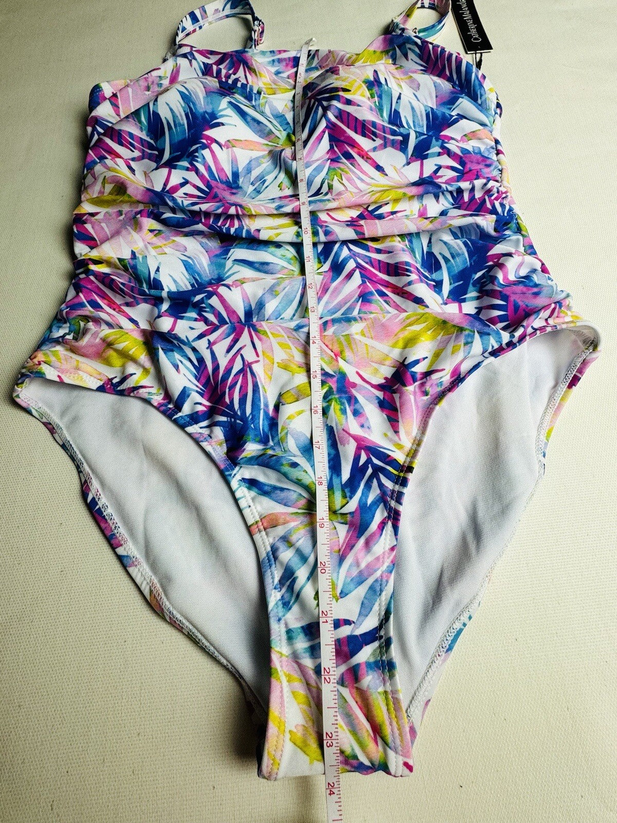 Catherine Malandrino Swimsuit Women’s Sz L Tropical Bathing Suit  (56)